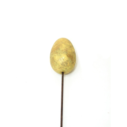 Jajo drewniane dekoracja na metalu 8cm